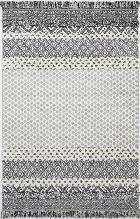Mono Tribal Edge Cream Anthracite - ADORE RUGS and FLOORING
